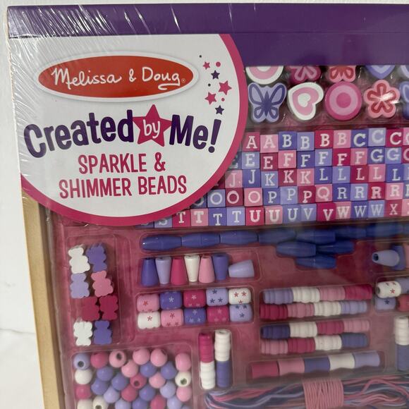 Melissa & Doug Created by Me Sparkle Shimmer Beads Wooden Kit 340+ Beads NEW - Picture 2 of 5